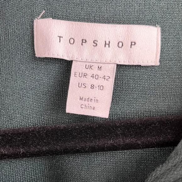 Topshop Green Quarter Zip Casual Fleece Pullover Hoodie Oversized Medium NWOT - Picture 3 of 13